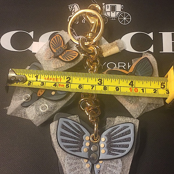 COACH  BUTTERFLY CLUSTER BAG CHARM /KEYCHAIN (NWT) - Picture 9 of 13